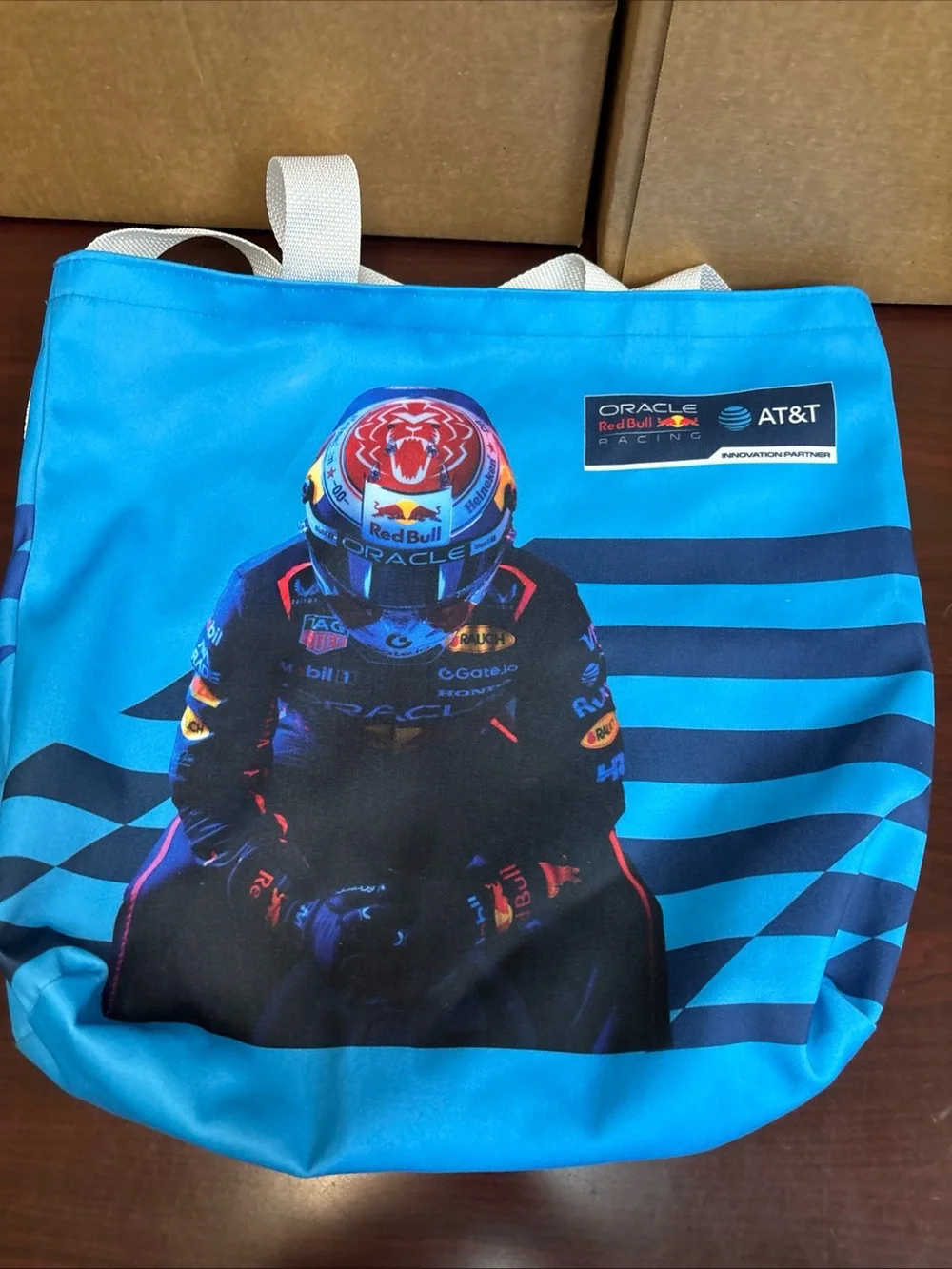 Oracle Red Bull F1 McLaren Racing Max Verstappen AT&T canvas bag Totes 17